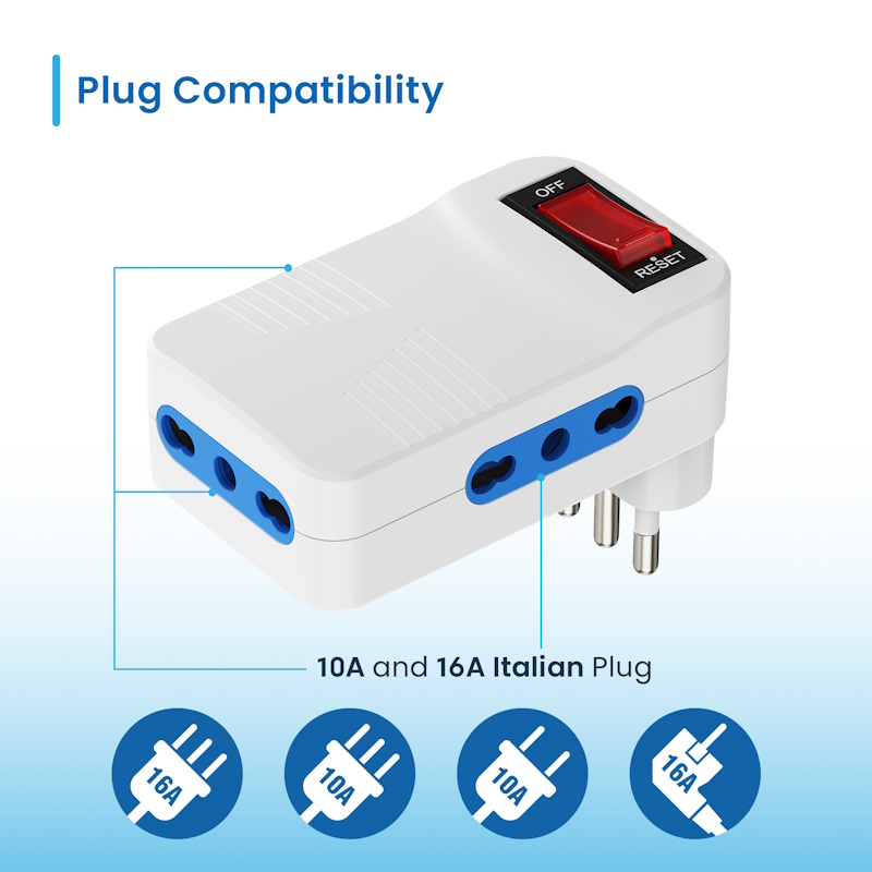 EW1188 | Power adapter 3-ways with Italian plug 10A | Ewent | distributori informatica
